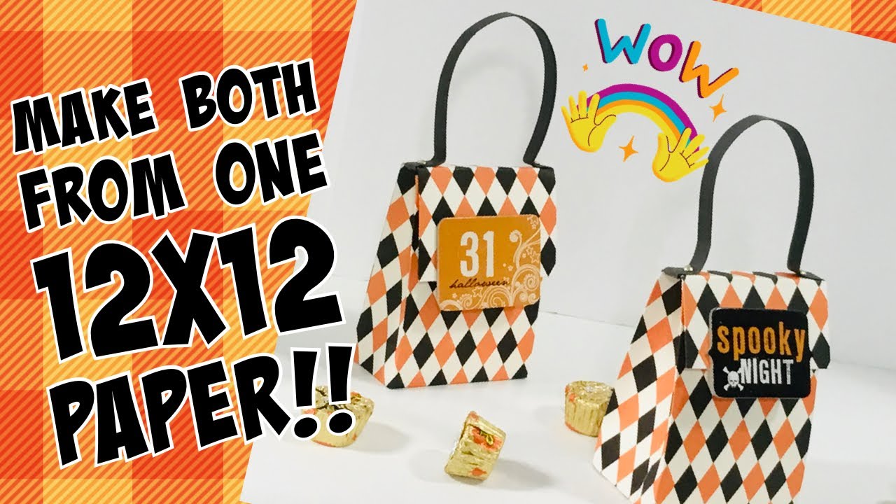 make TWO FROM ONE 12x12 sheet! gorgeous BUDGET CRAFT! mini purse DIY!