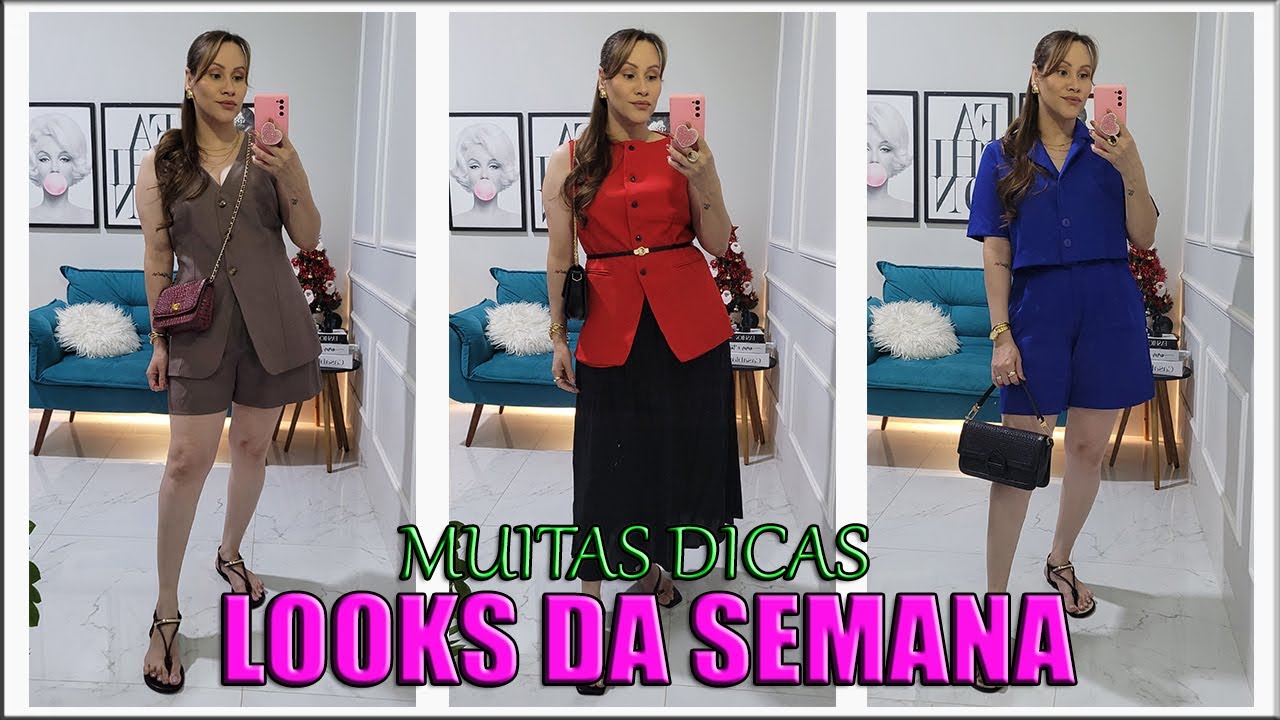 LOOKS DA SEMANA COM PEÇAS ANTIGAS E COMPRINHAS CONJUNTOS RENNER CEA COLETE SHEIN CAMISA ZARA E MAIS