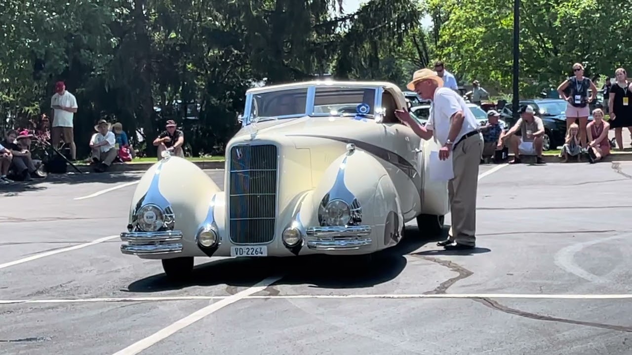 1937 Cadillac V16 Hartmann Cabriolet at 2021 Concours d'Elegance of America in Plymouth, Michigan