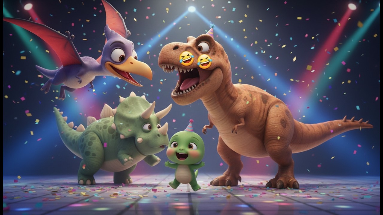 Canción de Fiesta de Baile de Dinosaurios 🦖🎉 Canción Infantil Educativa en Español Para Niños