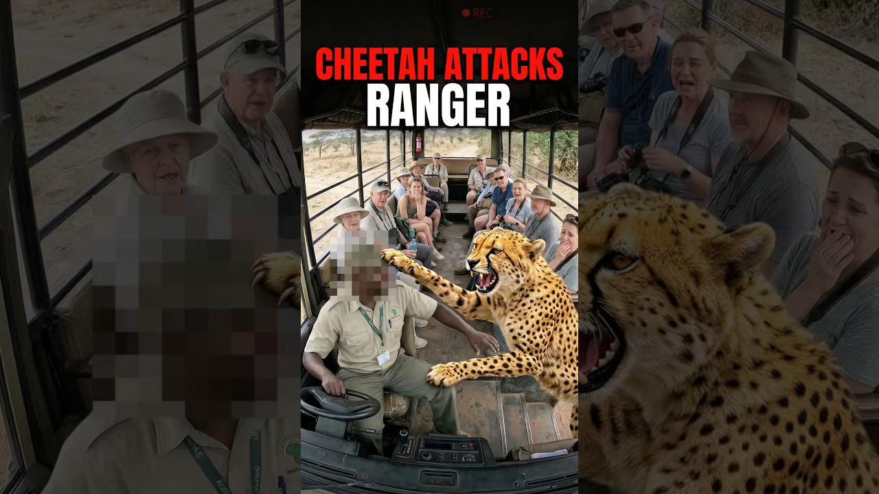 Cheetah Walks Into Safari Truck&hellip; Then THIS Happens 😳🦁 #wildlife #funnyanimals #comedy