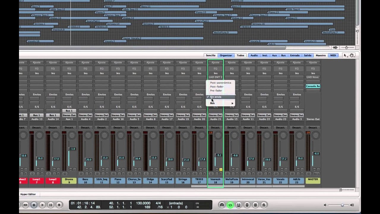 Logic Pro 9: Envíos Auxiliares y Efectos