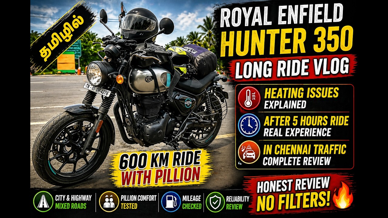 Royal Enfield Hunter 350 LONG RIDE Vlog | HEATING ISSUES | Mileage | Pillion Comfort