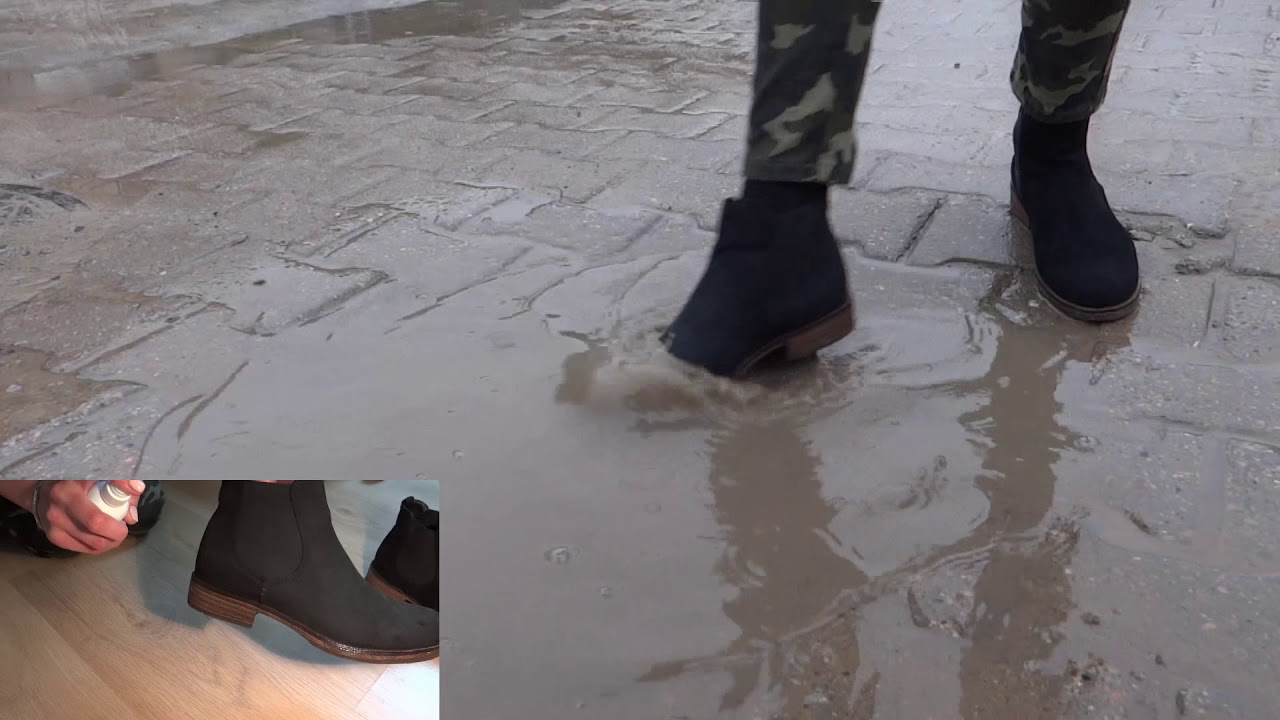 Jeden but zabezpieczony, drugi nie, efekt oceńcie sami - skuteczny nano impregnat do but&oacute;w