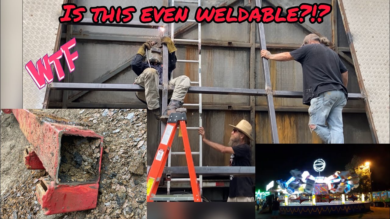Welding on a ROTTEN carnival ride! (Can it be fixed!?!)