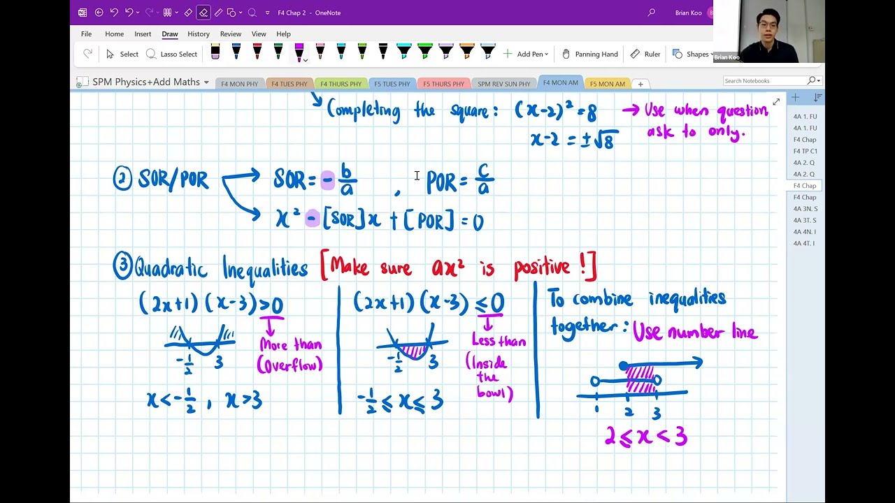 SPM KSSM Add Math Form 4 Chapter 2 | Quadratic Function | Whole Chapter in 30 mins (SPM Summary)