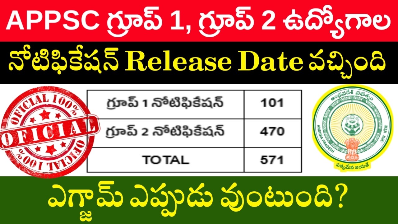 APPSC Group 1 Group 2 Notification Release Date || APPSC Group 2 Preliminary Exam Date