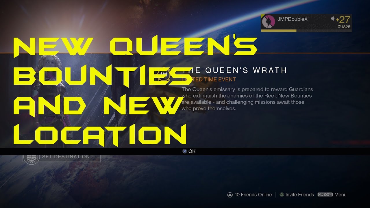 New Queen's Wrath Bounties - Destiny and New location