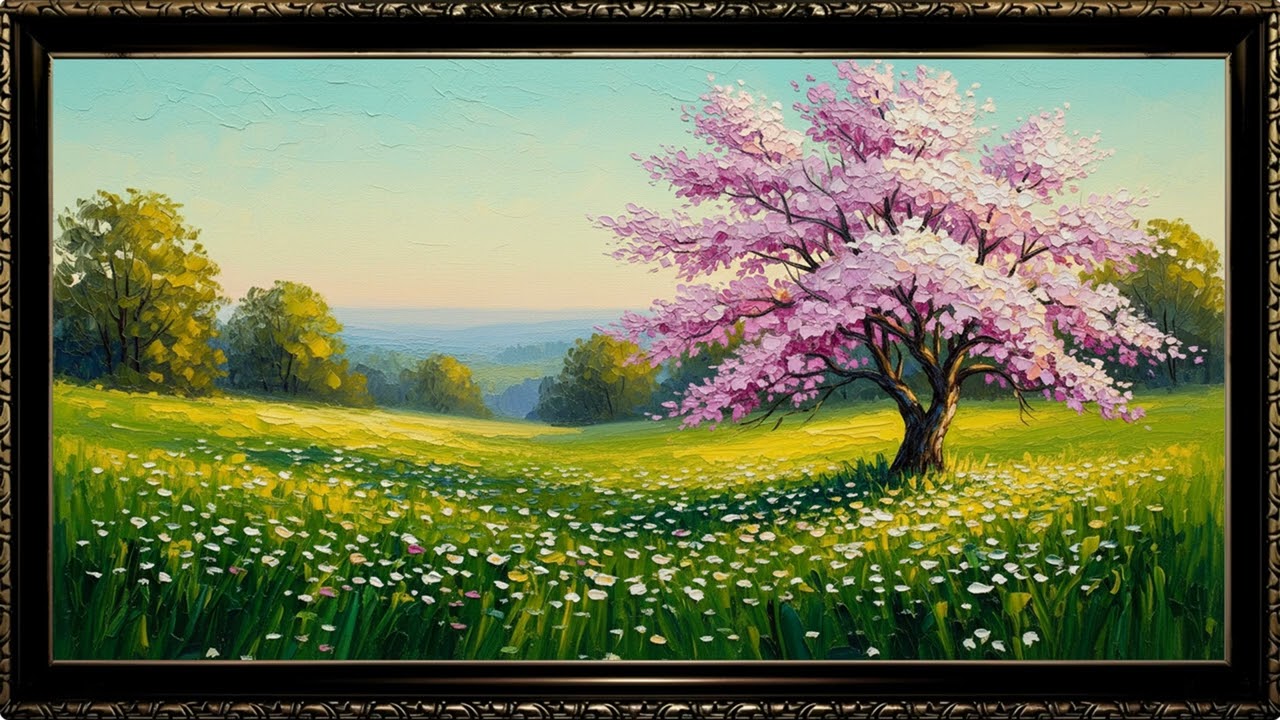 Pastel Blossom Landscape | Calm Gallery Visual Experience