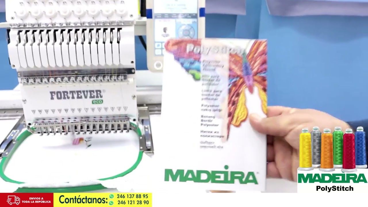 BORDADORA INDUSTRIAL FORTEVER 15 AGUJAS ECO CON HILOS MADEIRA 
