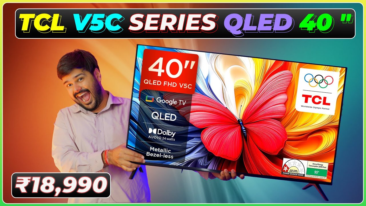 TCL V5C 40” QLED TV Unboxing 🔥 Best Under ₹17K? Android 14, Dolby Audio, FHD 😍