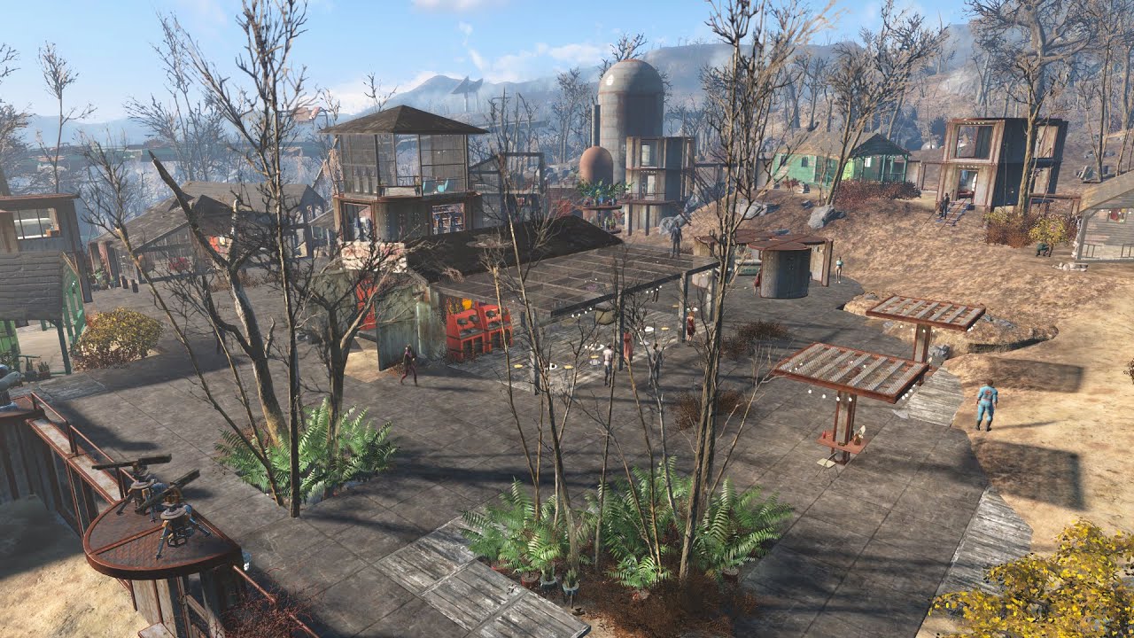 Fallout 4 - SUNSHINE TIDINGS CO-OP - Settlement build tour - NO MODS