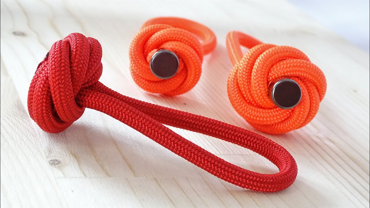 Rose BUTTON Knot (modified) - How to Tie 2 and 3 Pass Version - Make a Key Fob