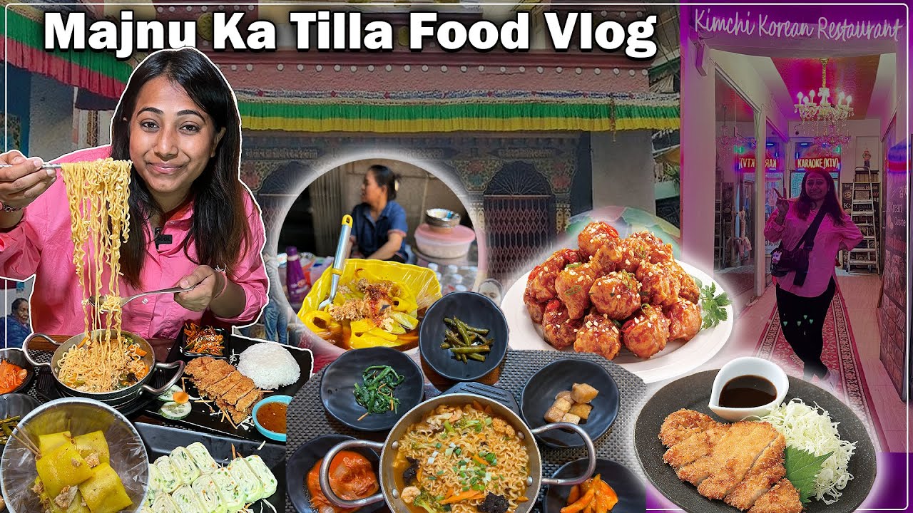 Majnu Ka Tilla Food Vlog | Korean Kimchi Restaurant, Laphing | Delhi Food Series Ep-3