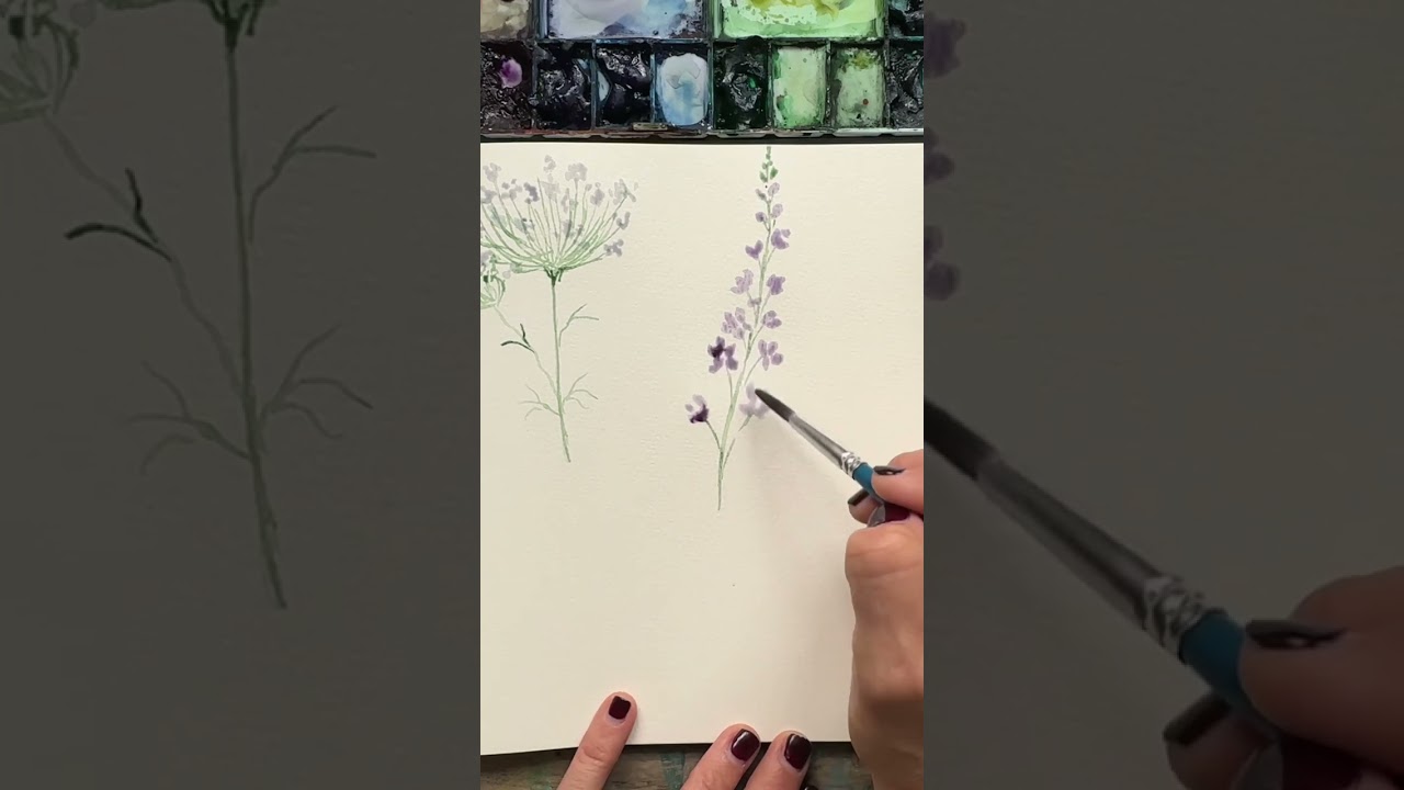 Paint 3 easy watercolor wildflowers for beginners