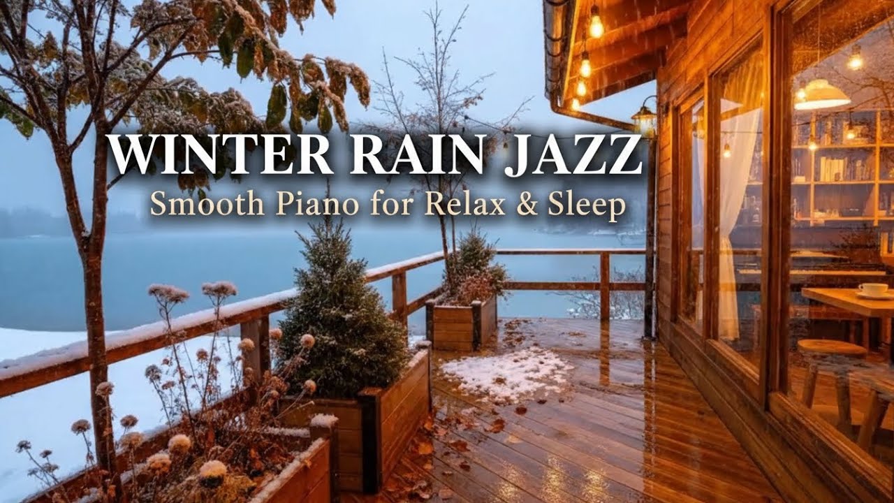 🌙 Rainy Winter Café Jazz | Calm Piano Music for Relaxation & Deep Sleep