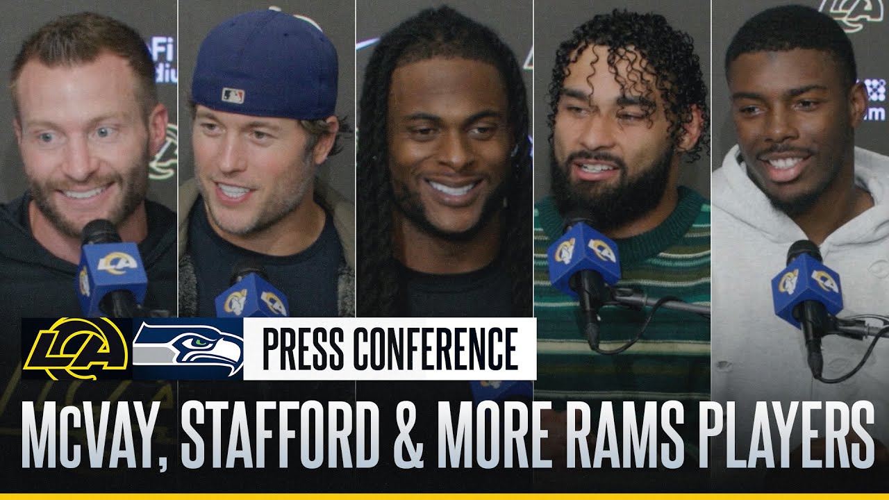 Davante Adams, Sean McVay, Matthew Stafford, Kyren Williams & Kamren Kinchens Recap Win vs. Seahawks
