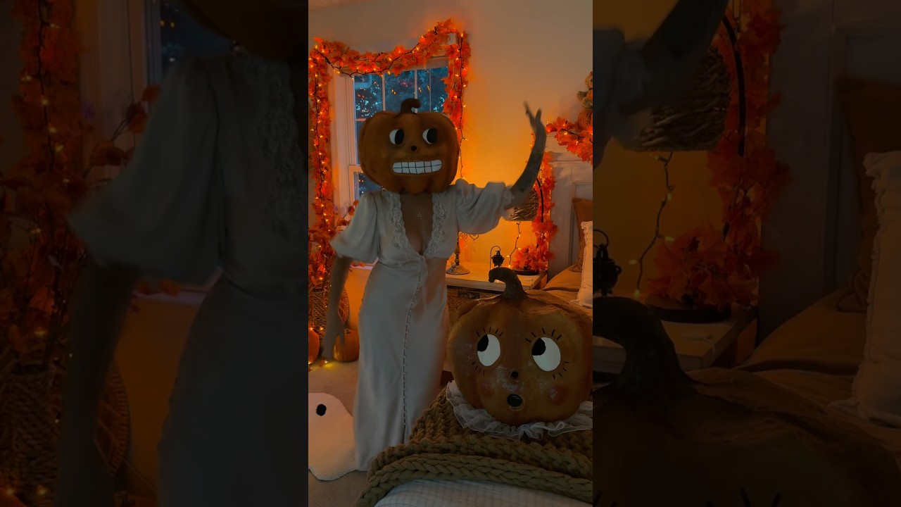 Pumpkin head tutorial 🍂🎃✨🙂&zwj;&harr;️🕯️ #halloween #spookyseason #pumpkinhead  #diycrafts