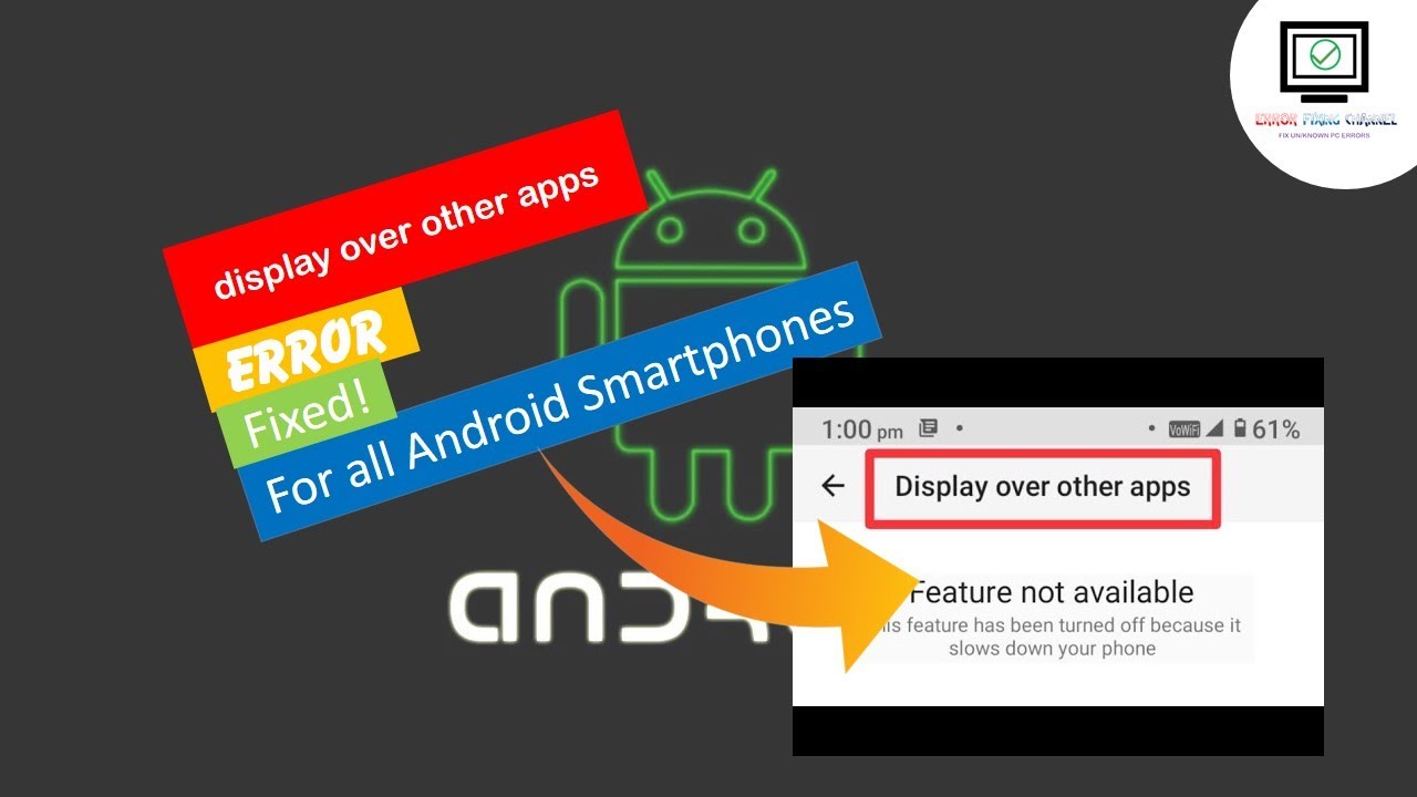Display over other apps feature not available Error Fixed!|100% Fixed!