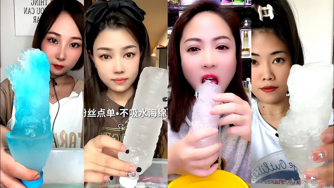 ASMR WATER BOTTLE ICE / SLUSH ICE / ICE EATING