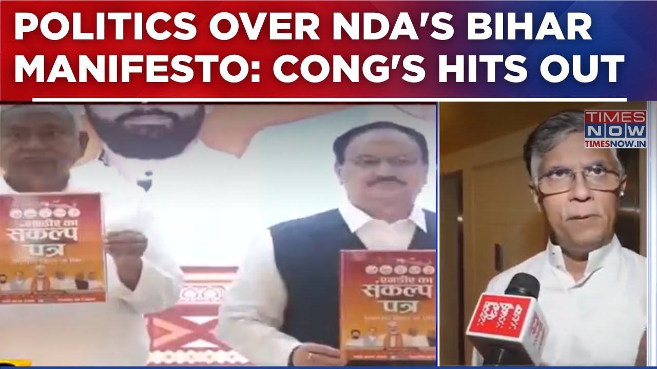 Bihar Row Erupts Over NDA Manifesto; Congress' Pawan Khera Questions Nitish&rsquo;s Silence |Breaking News