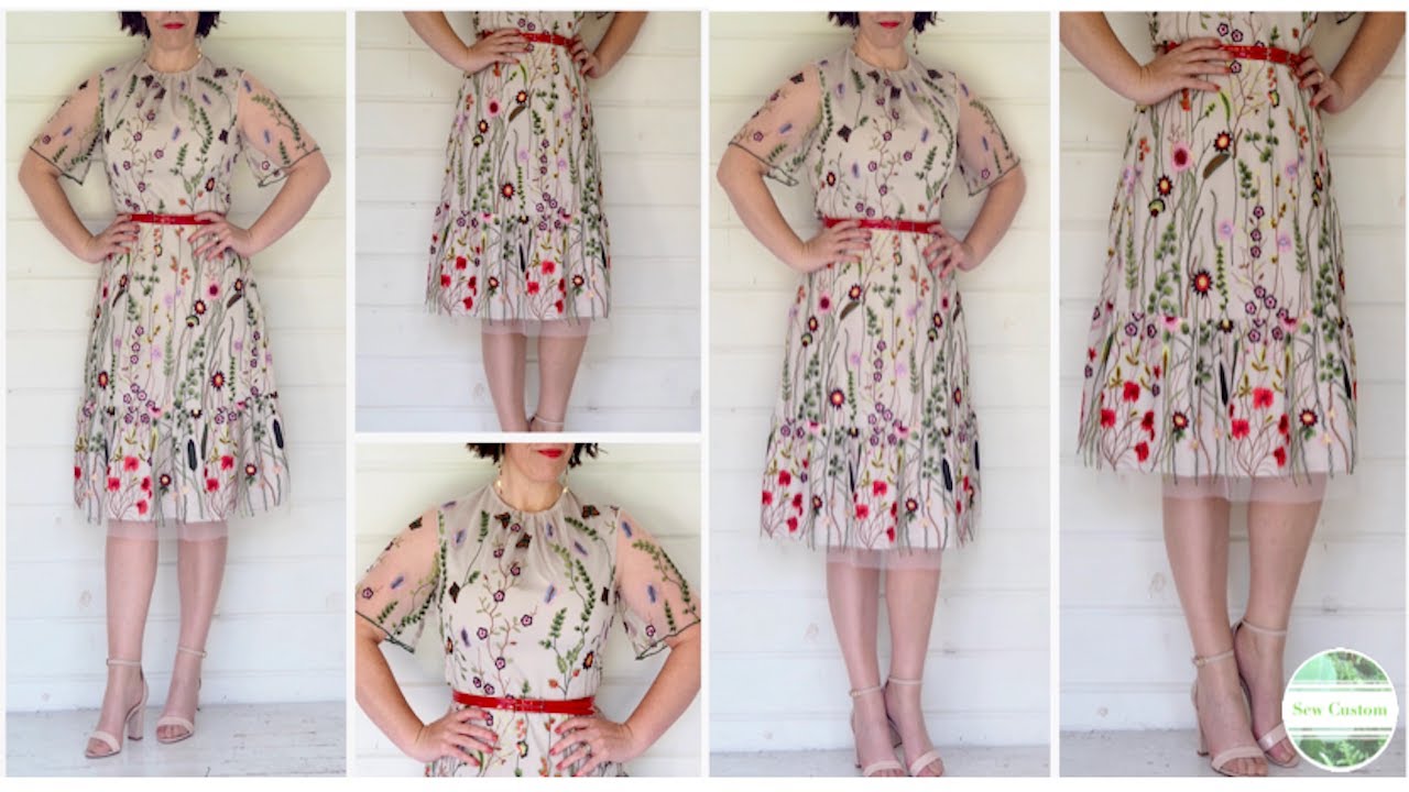 🌹How I Sewed My Very Basic Embroidered Mesh Dress🌷