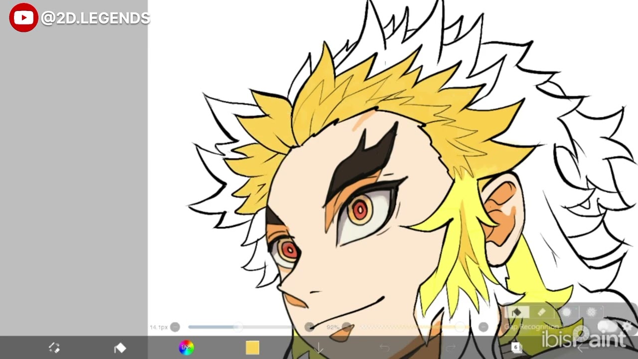 Drawing Rengoku | Digital art | Time lapse