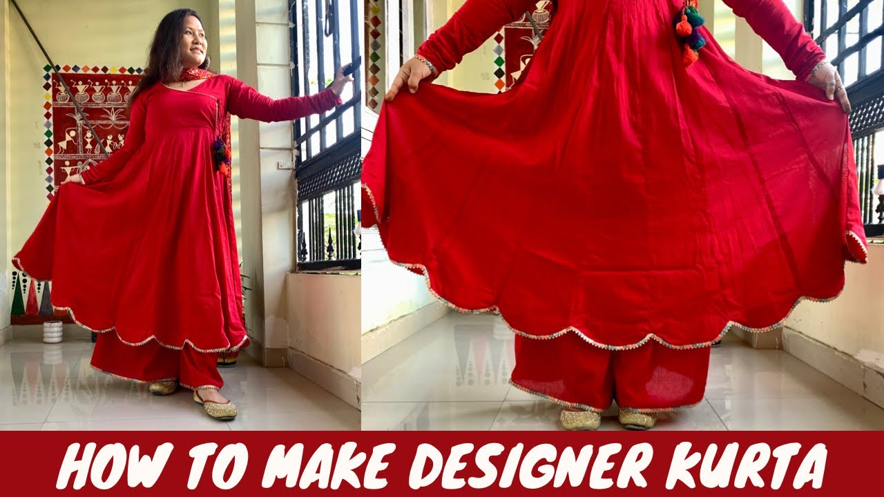 Designer Angrakha Kali Kurta Cutting And Stitching|Full sleeve | Maina Thapa