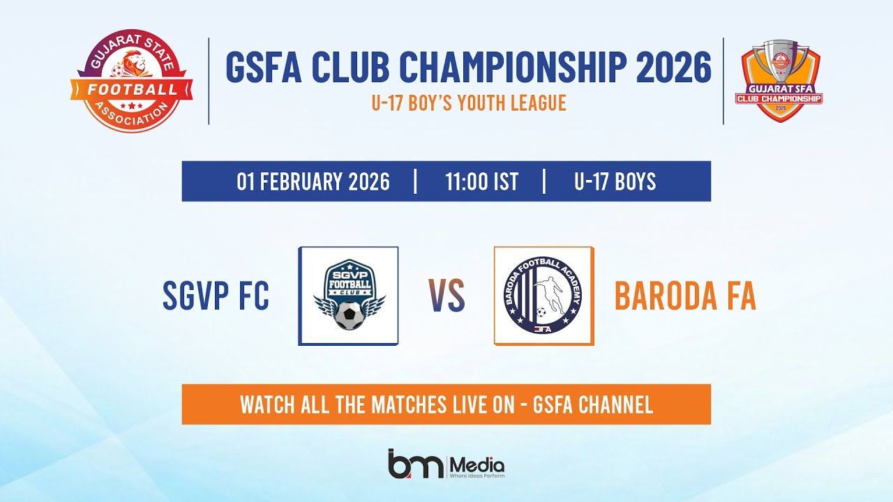 GSFA CLUB CHAMPIONSHIP | SGVPFC VS BARODA FA | U17 BOYS YOUTH LEAGUE