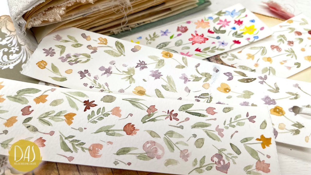 Quick Watercolor Bookmarks for Super Sweet Gift Idea - How to Paint Five Minute Florals!