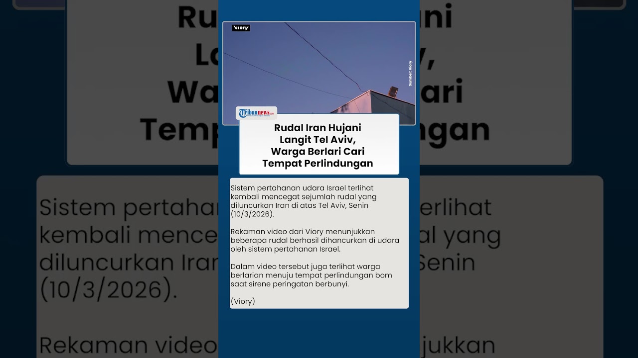 Rudal Iran Hujani Langit Tel Aviv, Warga Berlari Cari Tempat Perlindungan