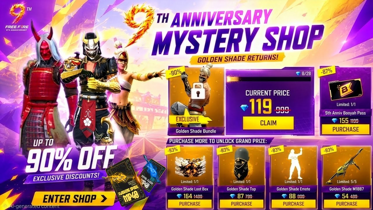 Zombie Samurai Bundle💥 Next Mystery Shop Event Ff 🤯🥳| Free Fire New Event l Ff New Event 
