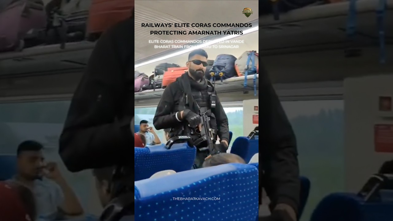 Amarnath Yatris under CORAS Commando security onboard Vande Bharat #amarnathyatra #indianrailways