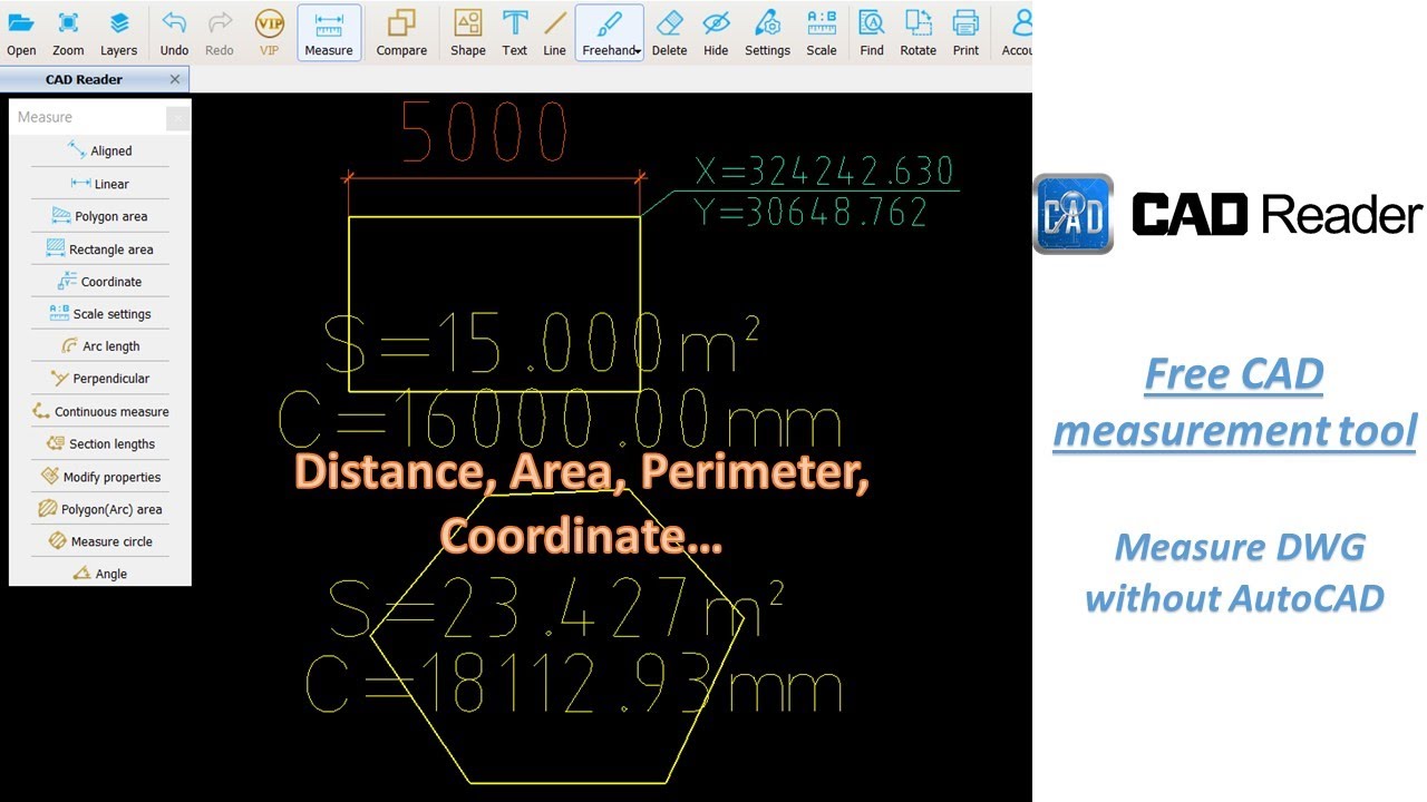 Free CAD measurement tool | Measure DWG without AutoCAD
