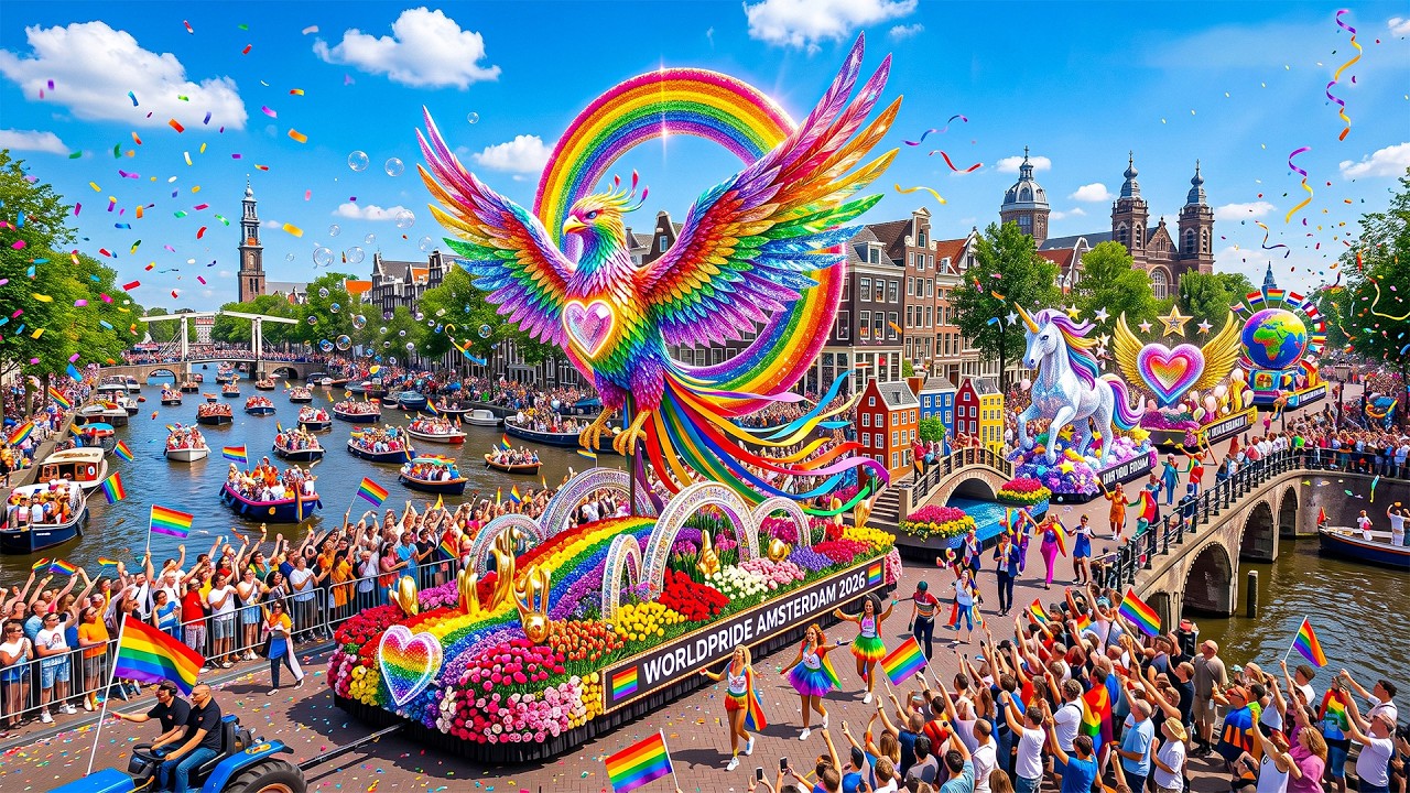 🏳️&zwj;🌈 Всемирный прайд Амстердам 2026 🇳🇱 | Грандиозный парад прайда, празднование на канале и фест