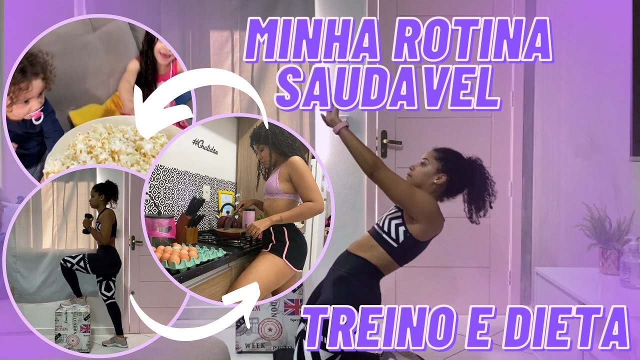 MINHA ROTINA SAUDÁVEL TREINANDO EM CASA E ALIMENTAÇÃO