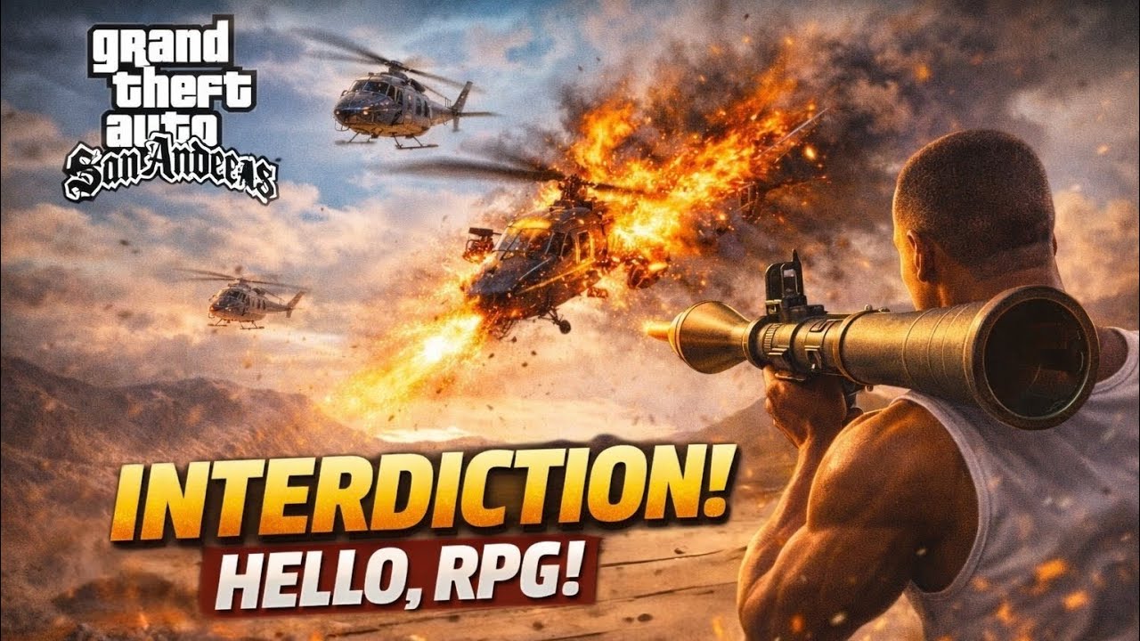 GTA San Andreas Interdiction 🚁 | CJ Destroys Helicopter with RPG! (Mission Passed) Part 61