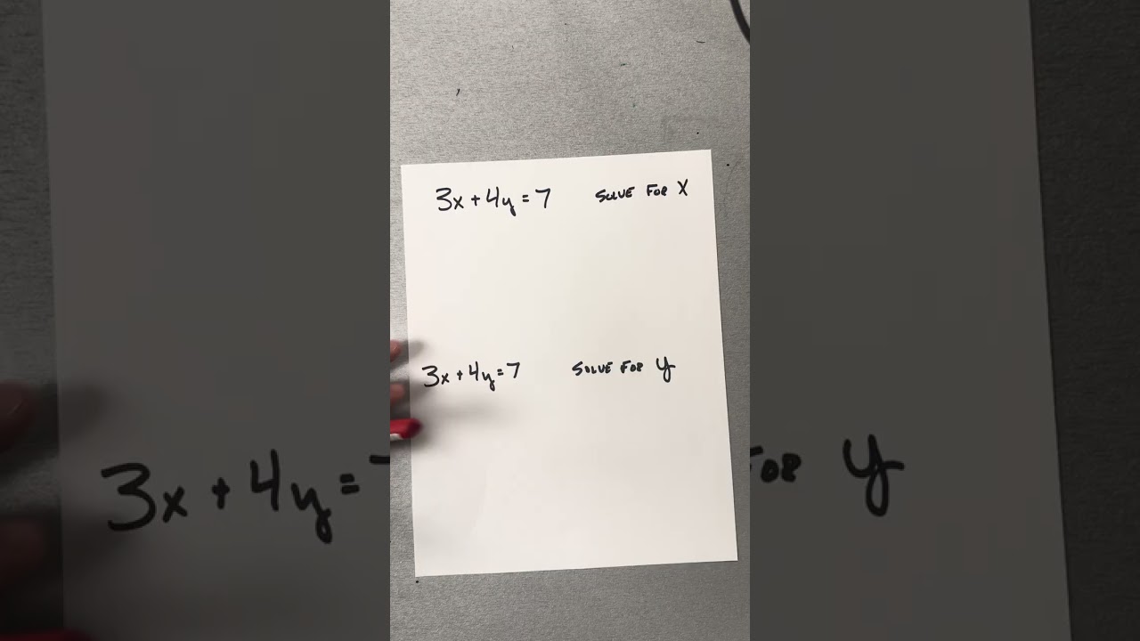 Literal Equations - 1 of 3