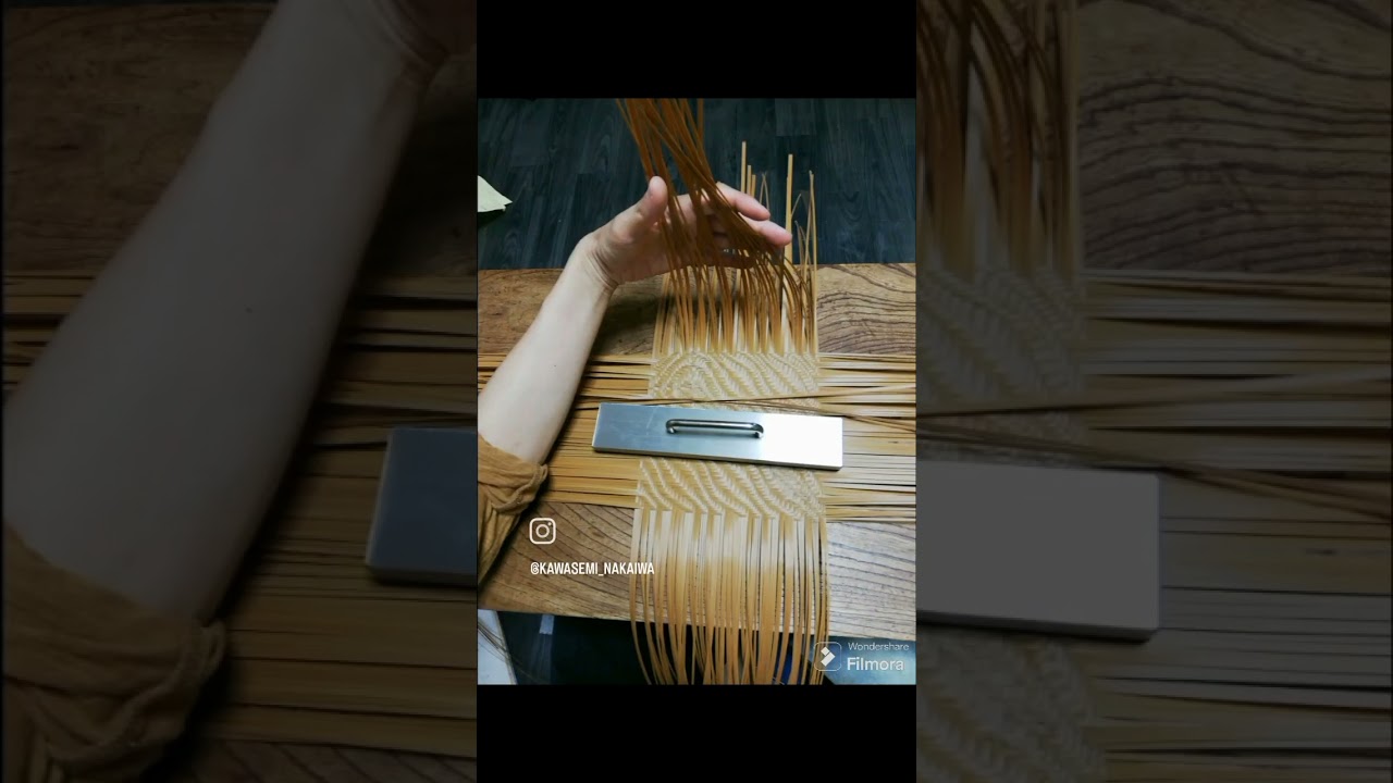 【波網代バッグＬの製作　つづき】#毎日の手仕事竹細工#bamboo #bamboocraft #竹細工 #波網代バッグ#竹 かご#竹バッグ