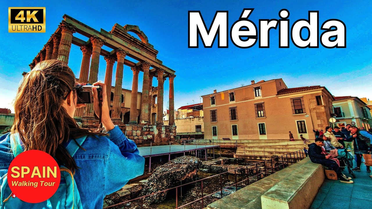 🇪🇦[4K 60fps] MÉRIDA🏛 The Capital of Western Spain's Extremadura Region 🌆 Evening Walking Tour