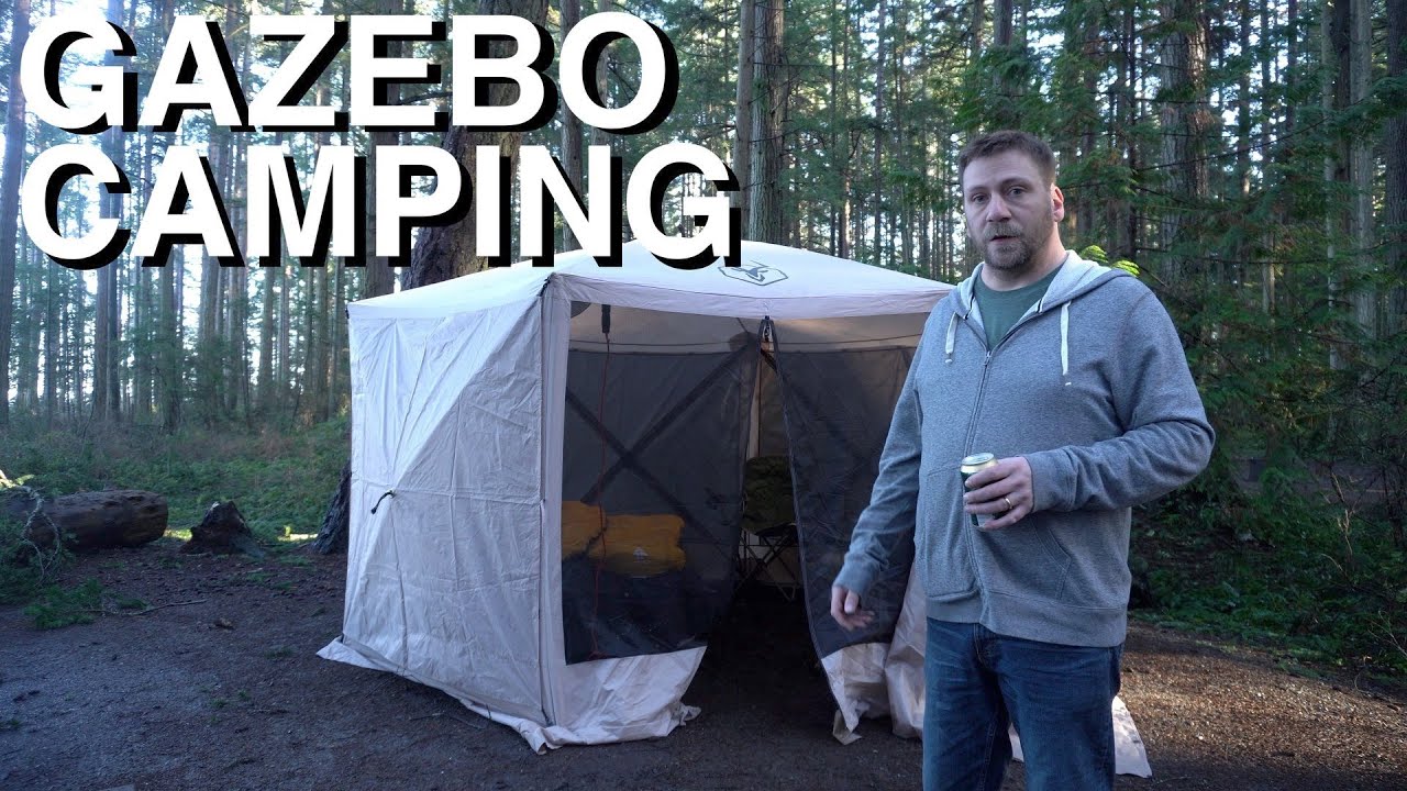 Camping In Pop-Up Gazebo