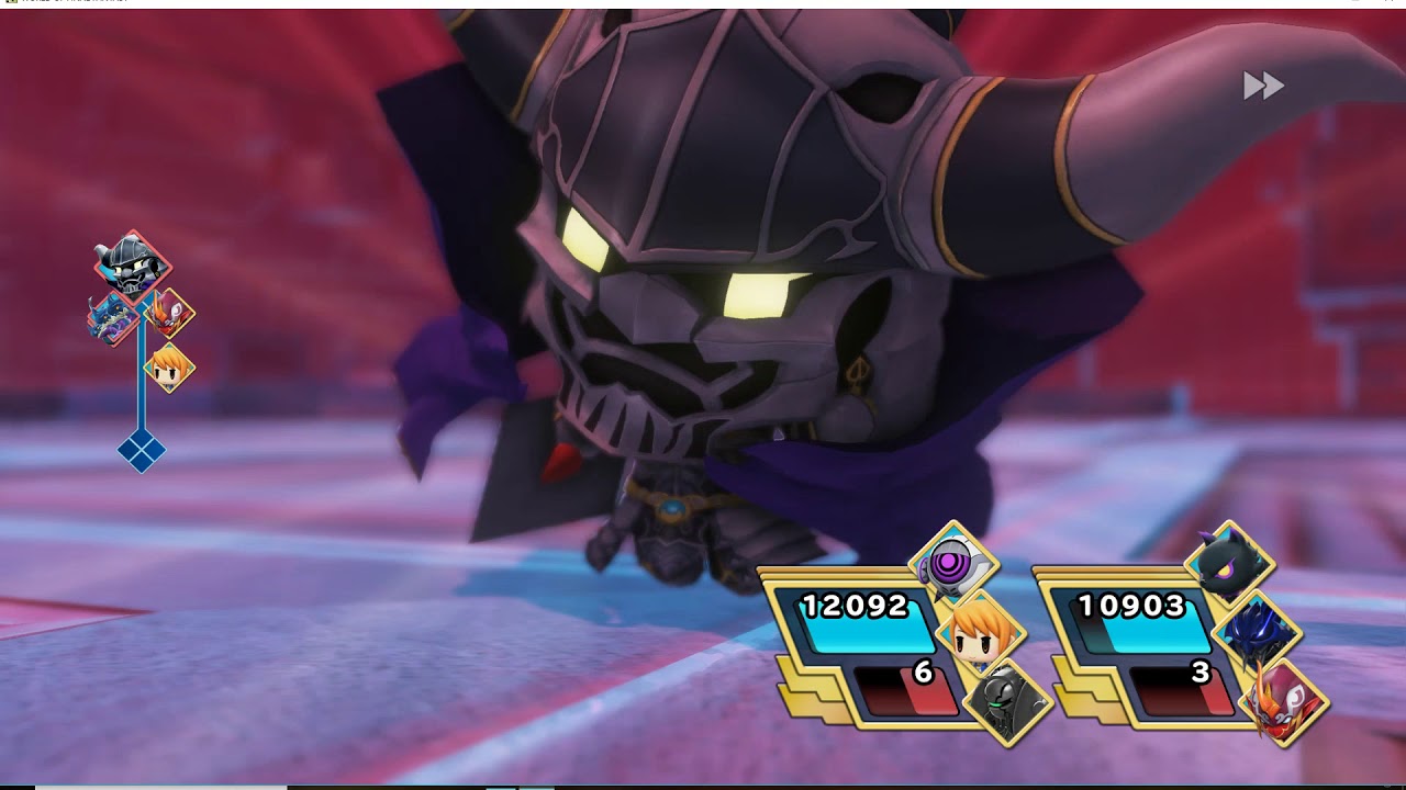 World of Final Fantasy Maxima Garland fight at level 80