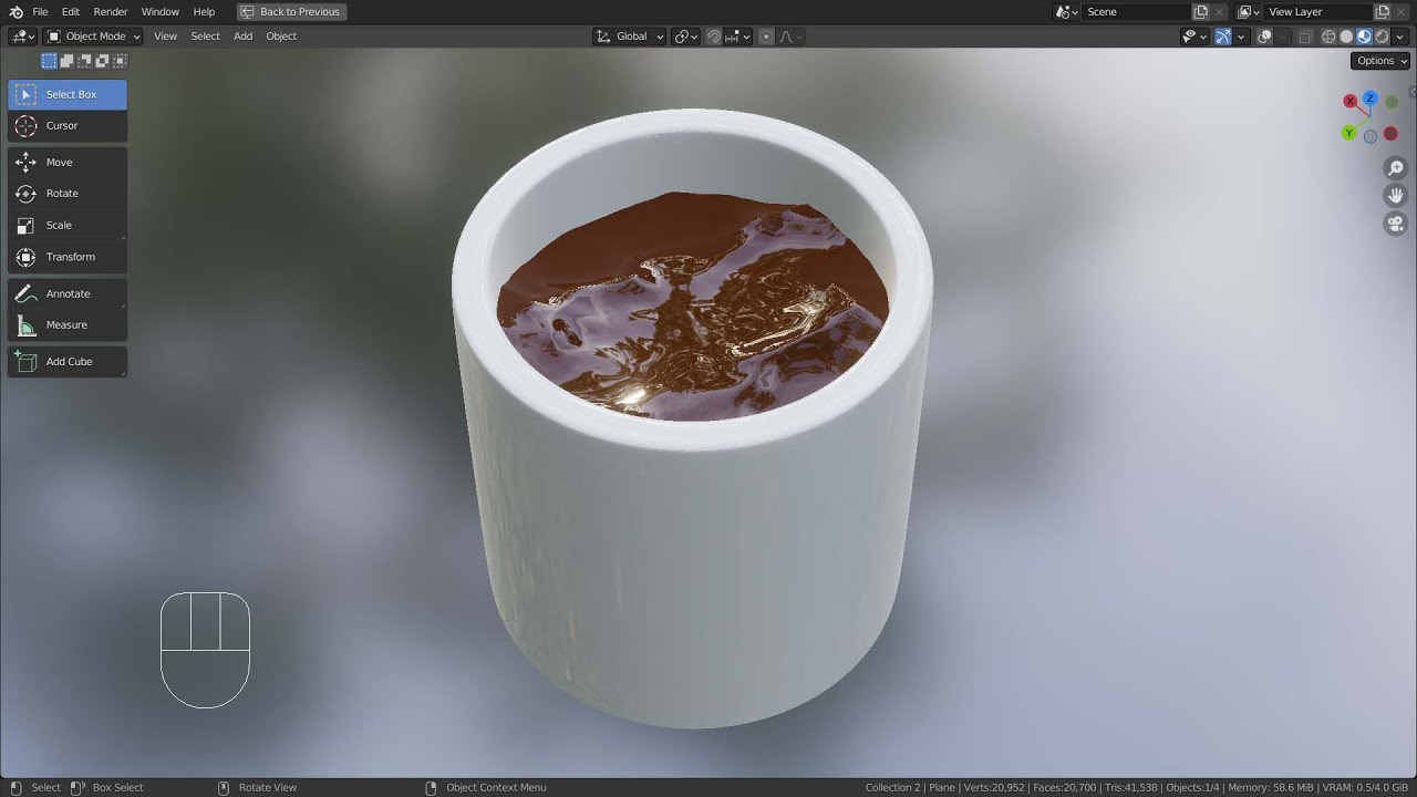 Blender Tutorial - How to fit an ocean modifier mesh into a cup