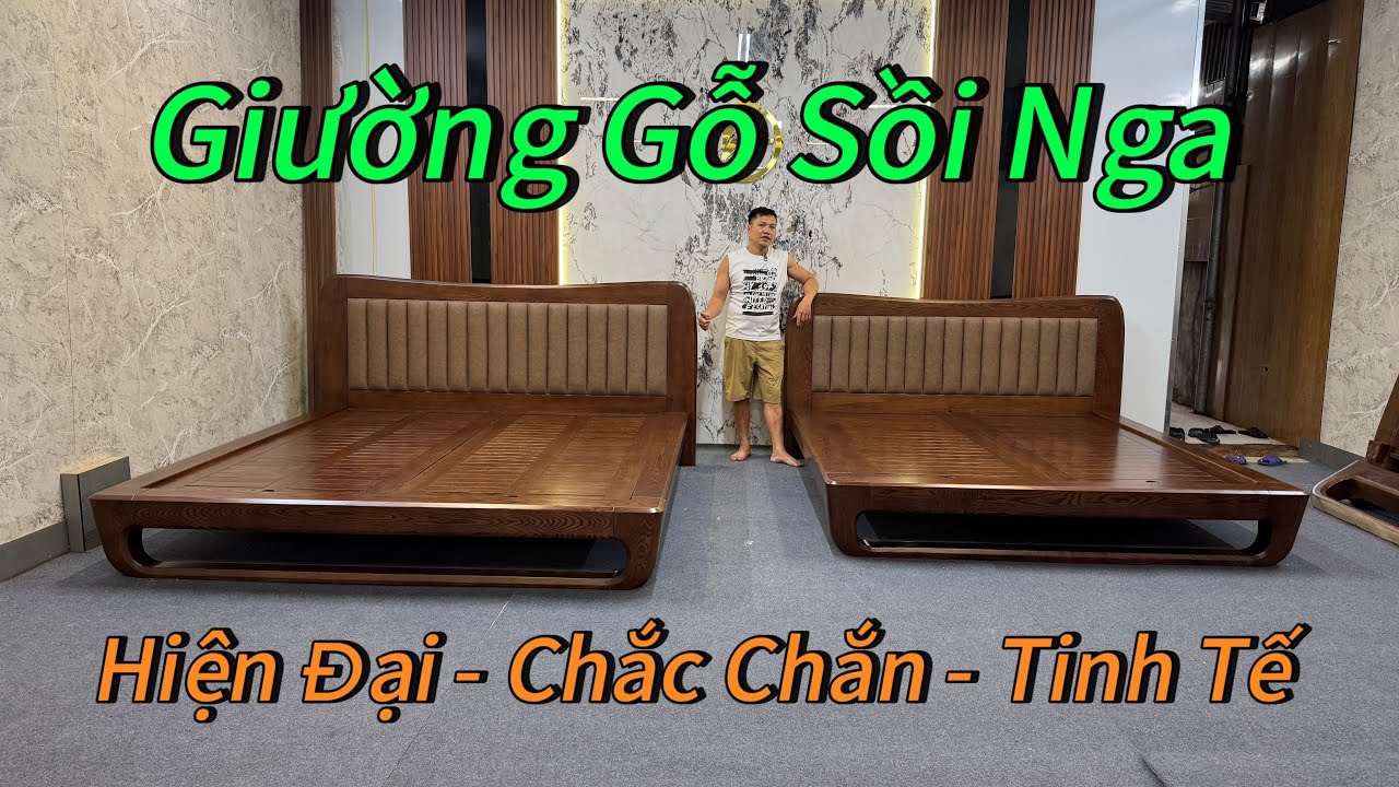 Giường Ngủ ZiTo Chân Quỳ Gỗ Sồi Nga.