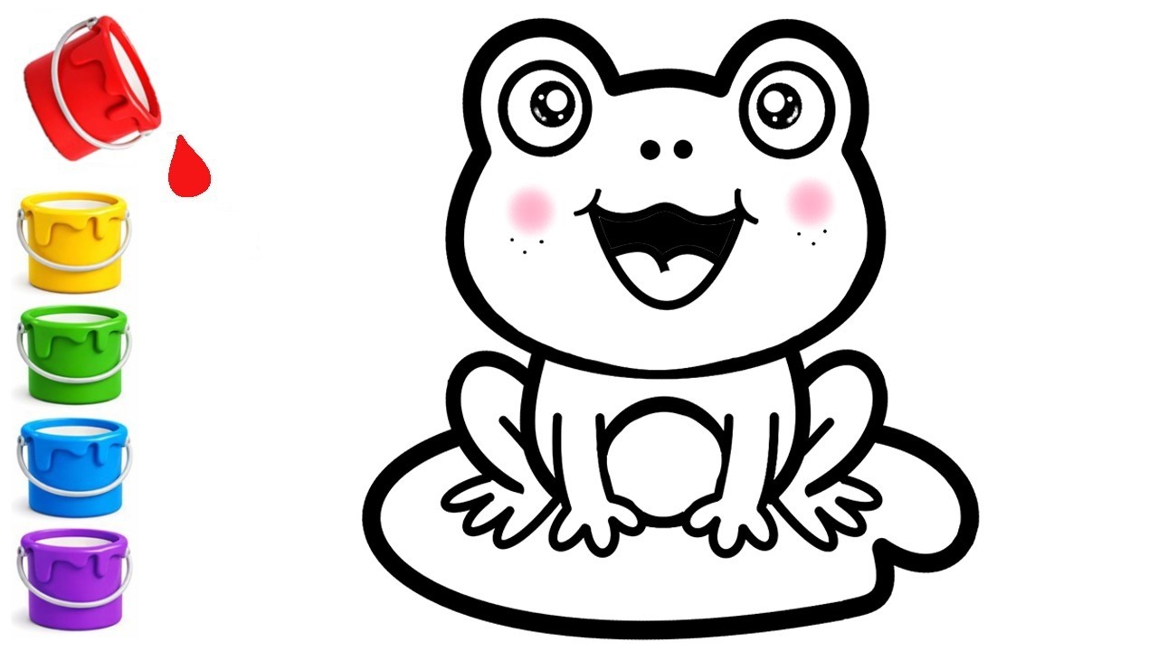 Нарисуйте и раскрасьте милую лягушку 🐸🎨 | Простой рисунок для детей