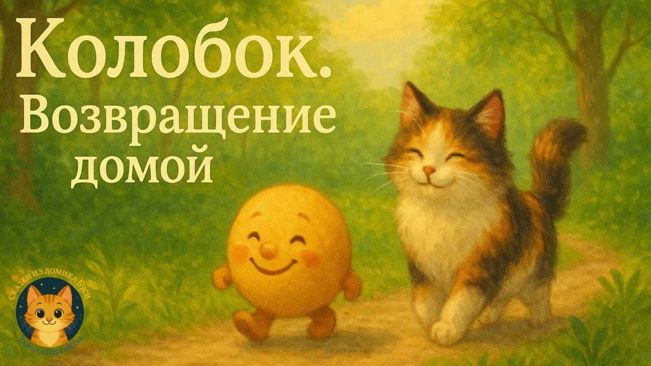 Колобок. Возвращение домой. Сказка от русской кошки Буси.