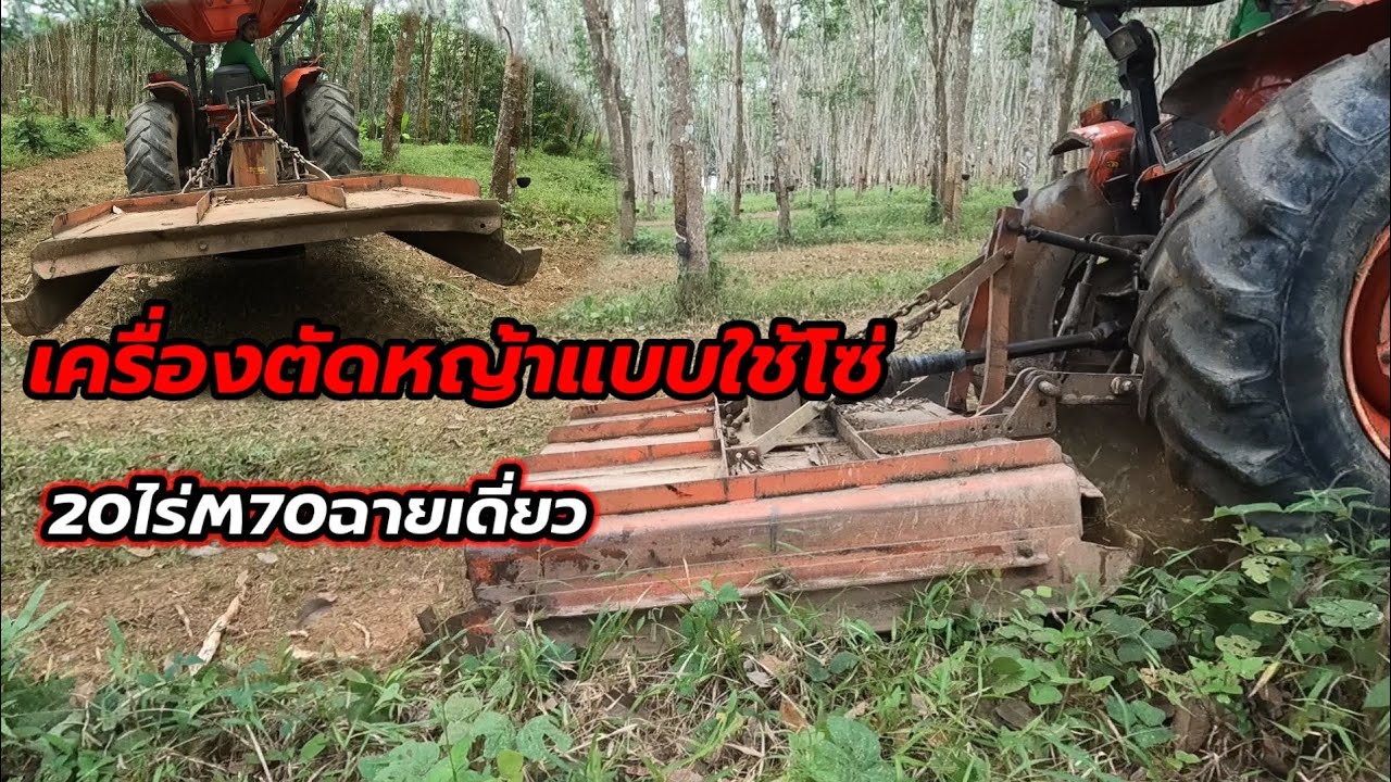 ทดสอบเครื่องตัดหญ้าแบบใช้โซ่!20ไร่M70ฉายเดี่ยว