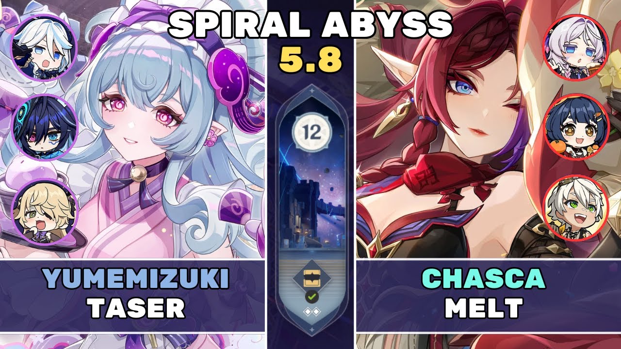 Spiral Abyss 5.8 | Yumemizuki Mizuki + Taser, Chasca Melt | Floor 12 | Genshin Impact