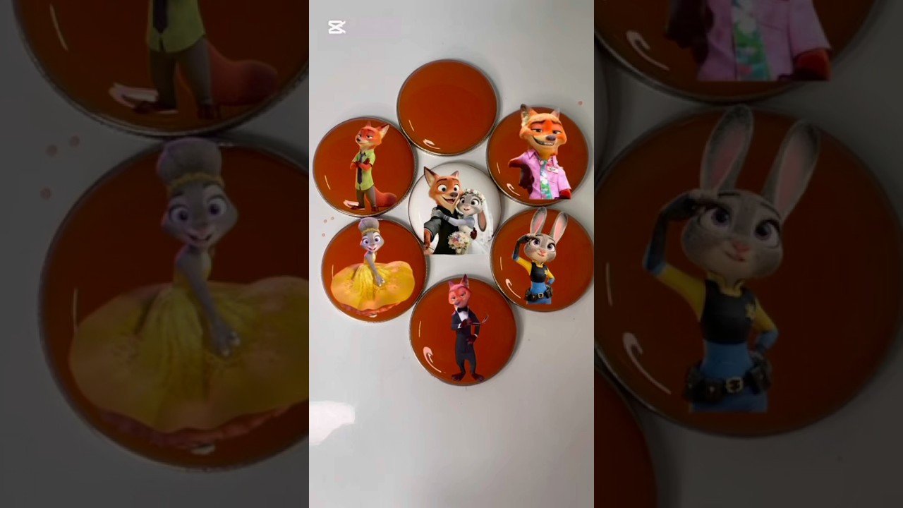 Zootopia Resin Cabochons &ndash; Handmade Character Collection (Video) #satisfyingvideo #colormixing