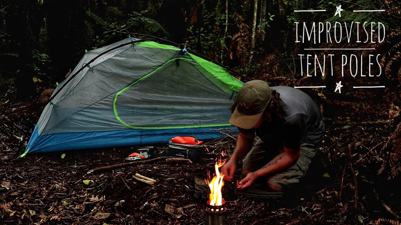 No Tent Poles? No Problem! Bushcraft Camp and Primitive Fire